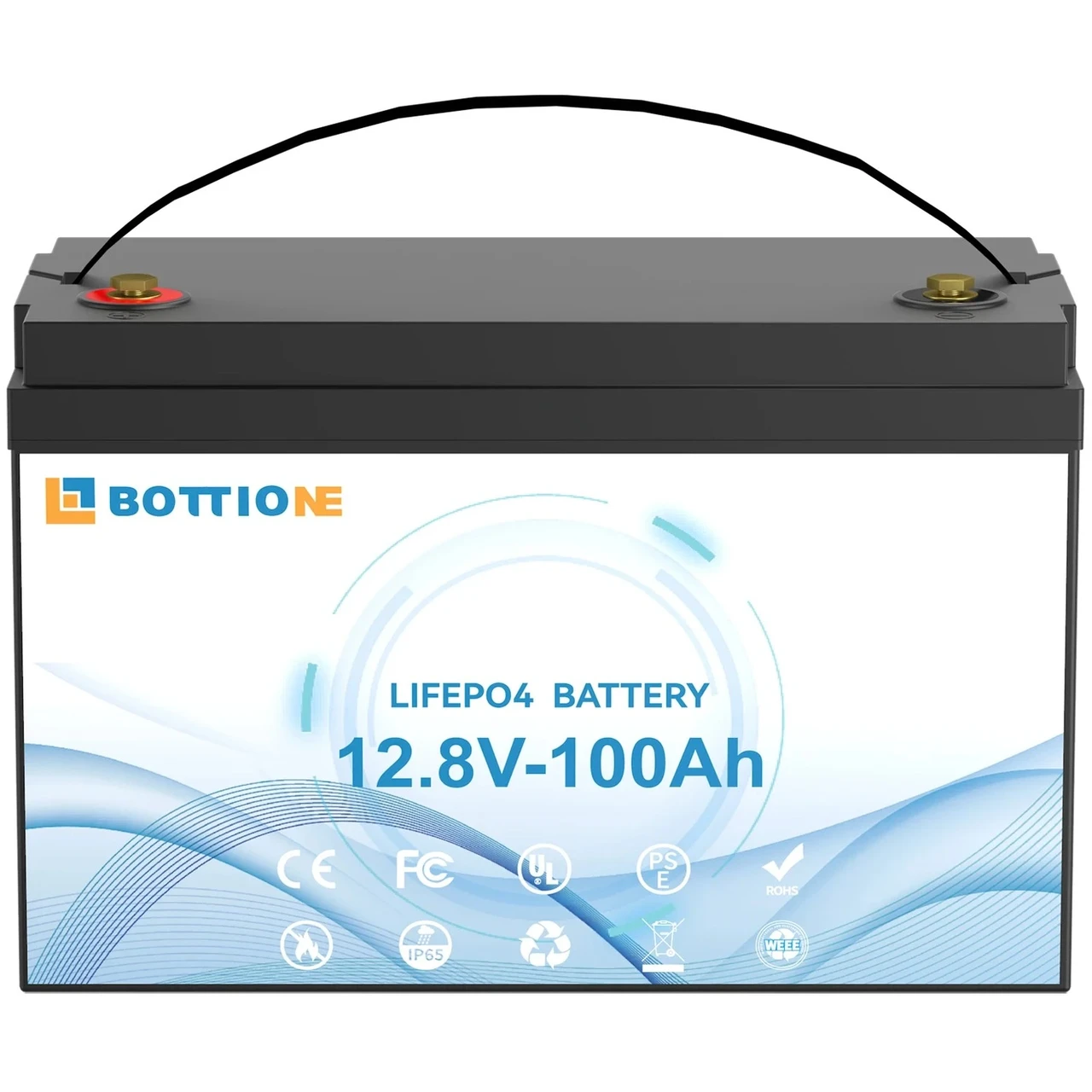 Акумулятор Bottione 12.8V/100AH LiFePO4 літій-залізо-фосфатний 1280W*h для ІБП