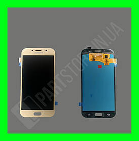 Дисплей Samsung A720 A7 2017 із сенсором, золотий (TFT, оригінал Китай)