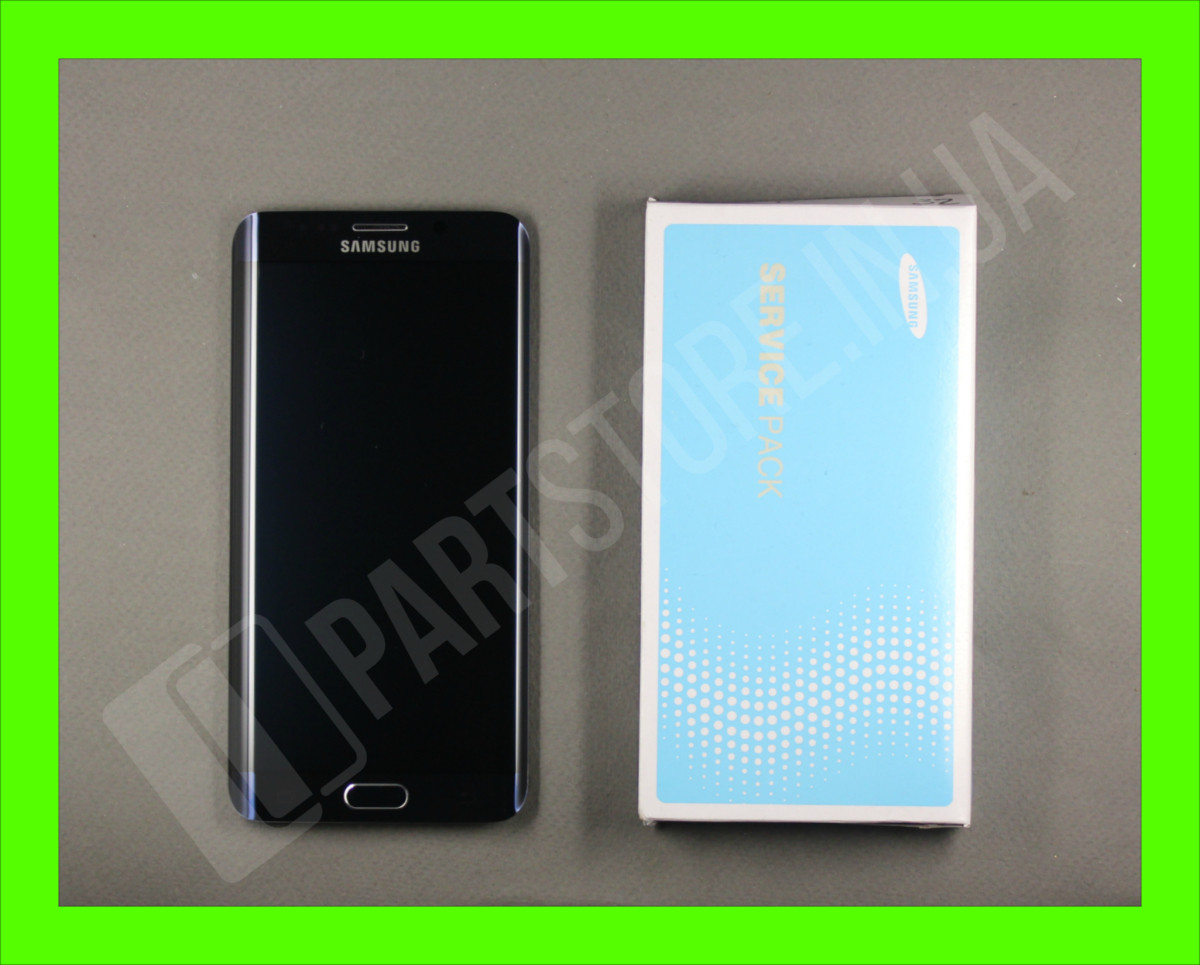 Дисплей Samsung G928 Black S6 Edge Plus (GH97-17819) сервісний оригінал у зборі з рамкою
