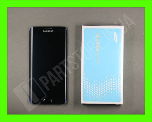 Дисплей Samsung G928 Black S6 Edge Plus (GH97-17819) сервісний оригінал у зборі з рамкою, фото 1