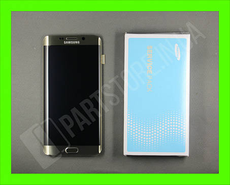 Дисплей Samsung G928 Gold S6 Edge Plus (GH97-17819A) сервісний оригінал у складі з рамкою, фото 1
