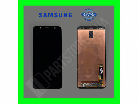 Дисплей Samsung J810 Black J8 2018 (GH97-22145A) сервісний оригінал (переклеєне скло), фото 1