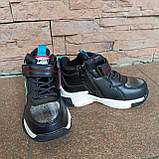 Черевики дитячі "SANLIN" , демі, чорні з бірюзою, фото 3