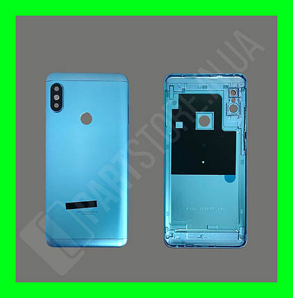 Кришка Xiaomi Redmi Note 5/ Note 5 Pro Blue зі склом камери, фото 1
