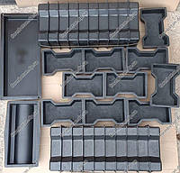 Форми для тротуарної плитки Подвійне Т шагрень від 30 шт +бордюр + відлив