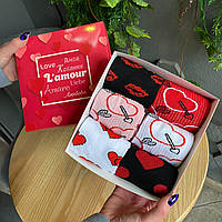 Подарунок дівчині на день закоханих шкарпетки 36-41 на 6 пар