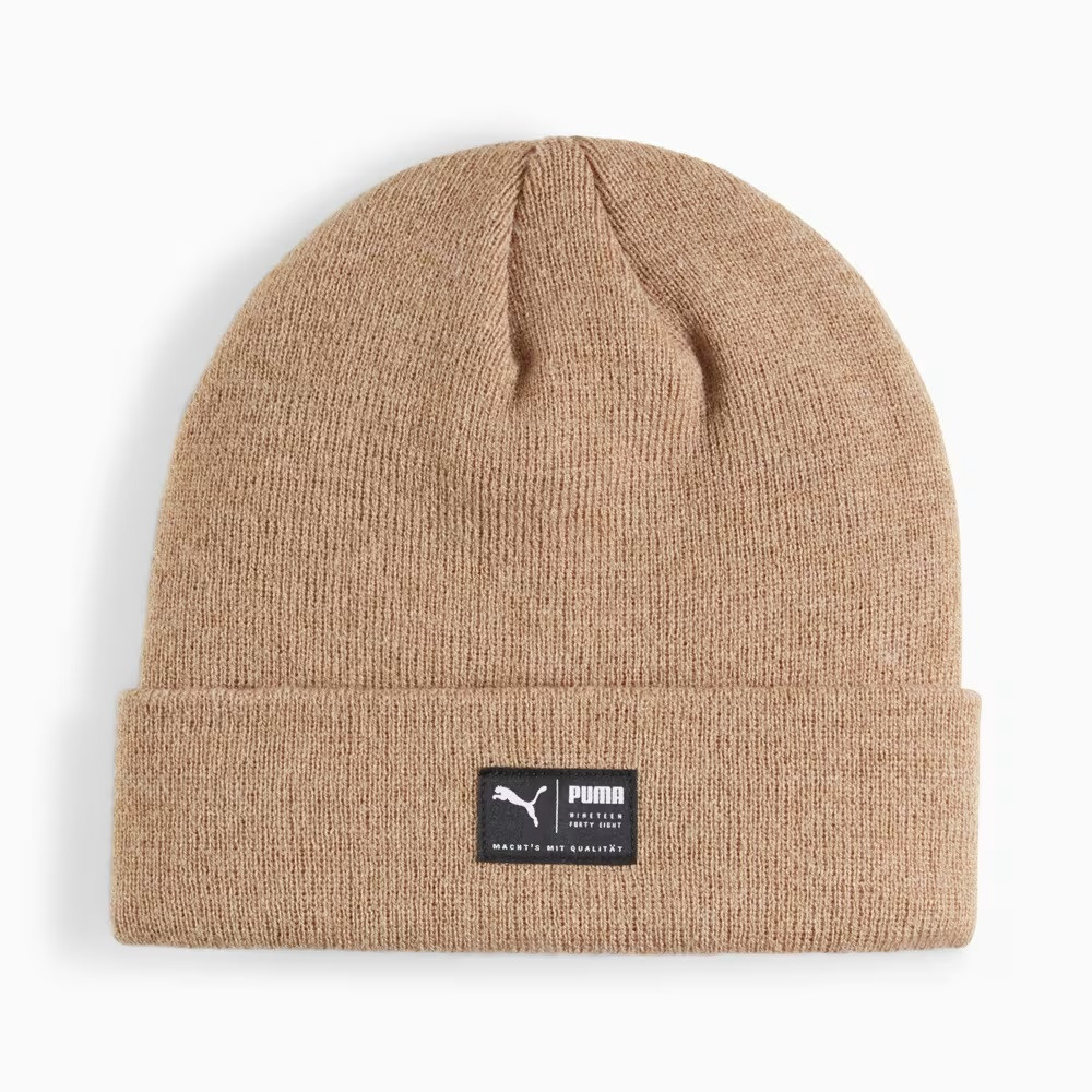 Шапка спортивна Puma ARCHIVE heather beanie 021739 24 (бежева, акрил, тепла, зимова, логотип пума)