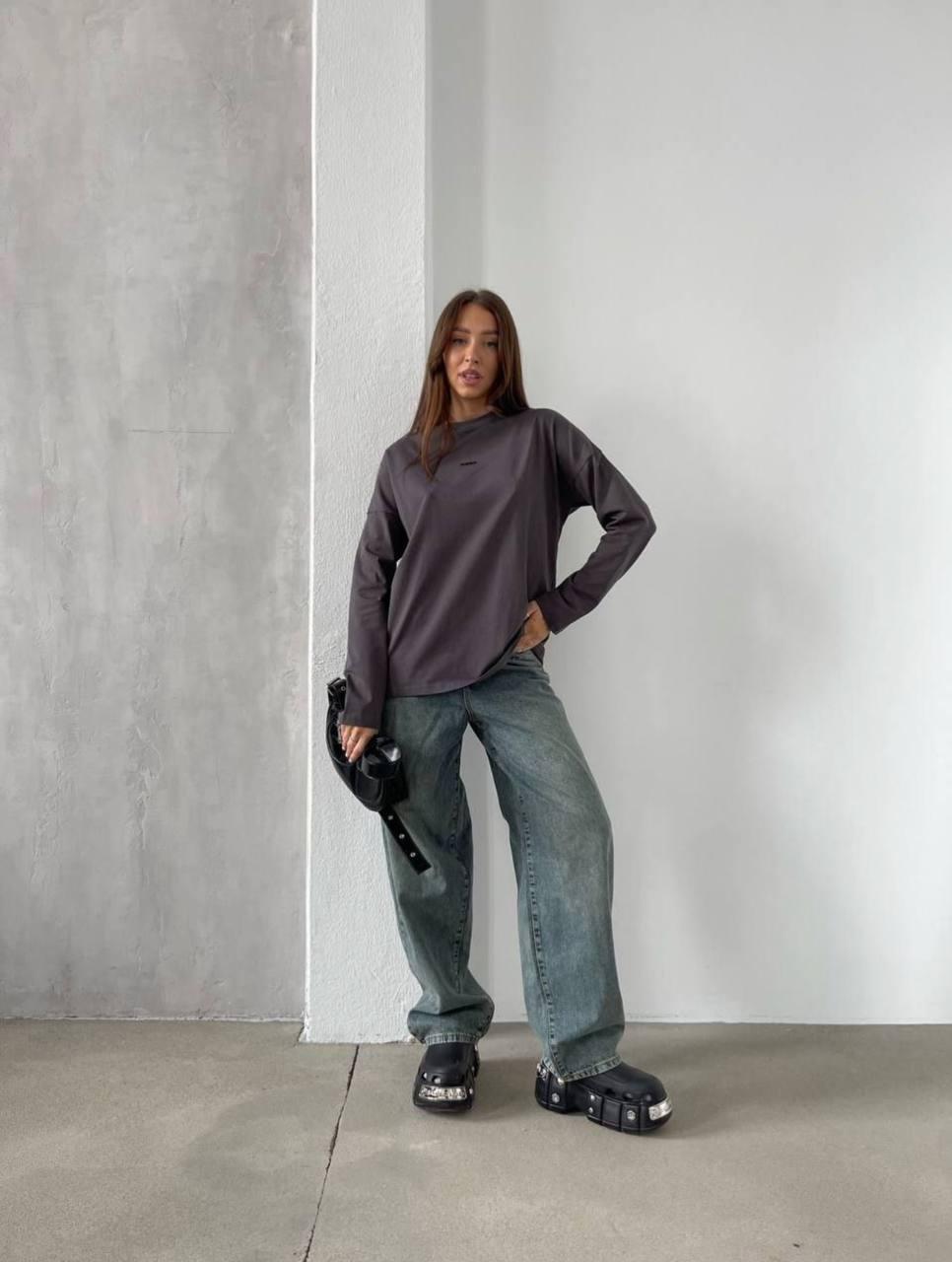 Жіночий базовий лонгслів прямого крою (р. 42-46) 6sv3379, фото 1