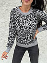 Жіночий в'язаний светр у леопардовий принт 9sv3380, фото 7