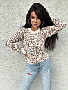 Жіночий в'язаний светр у леопардовий принт 9sv3380, фото 9