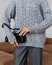 Жіночий в'язаний светр візерункового в'язання косичка вільного фасону (р. 42-46) 4sv3383, фото 10
