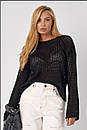 Прозора в'язана кофта в сітку вільного фасону (р. S-L) 14sv3386, фото 7
