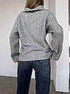 Жіночий в'язаний светр поло оверсайз (р. 42-46) 77sv3388, фото 5