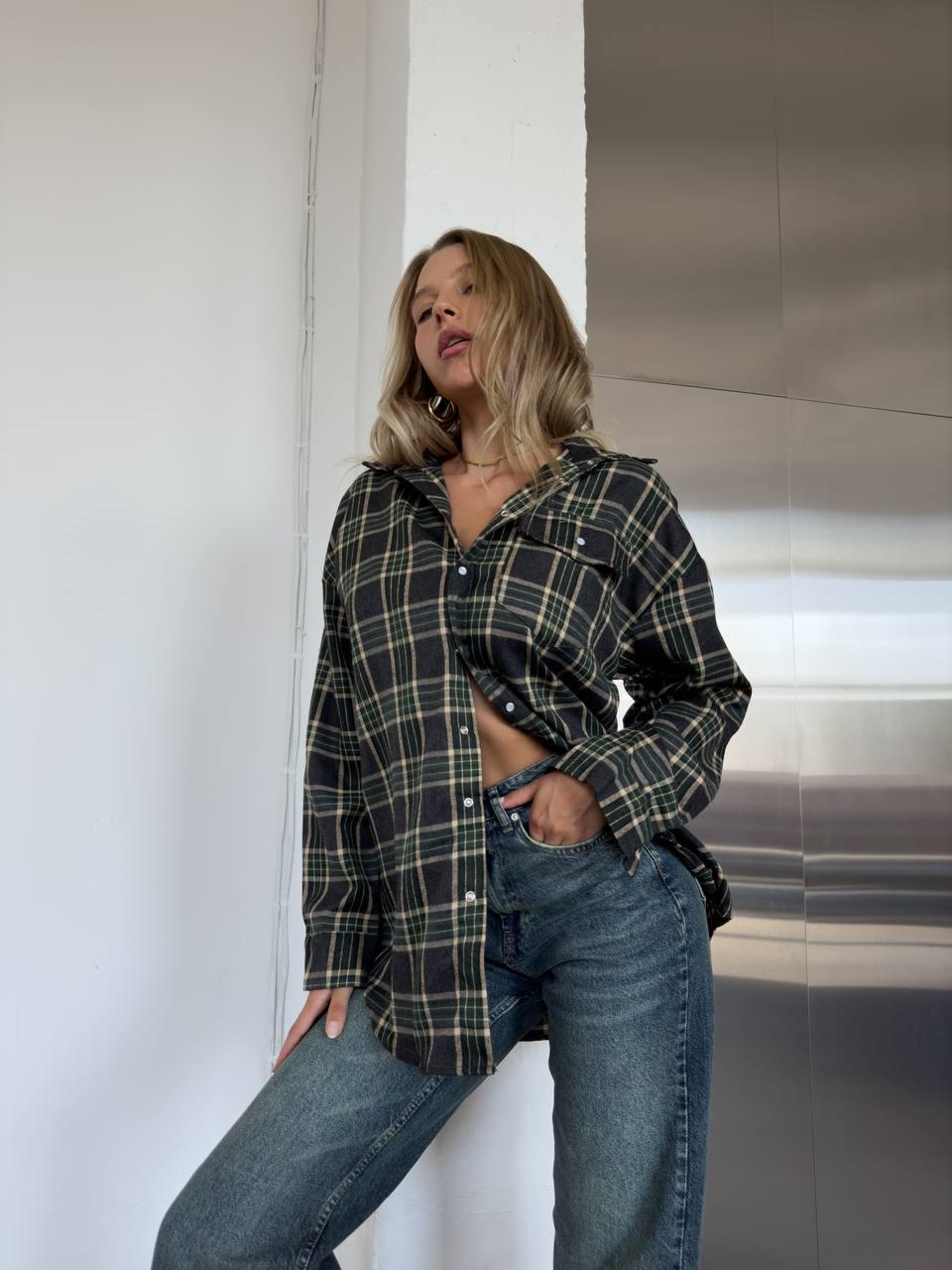 Жіноча картата сорочка на кнопках різнобарвна (р. 42-46) 77ru1083, фото 1