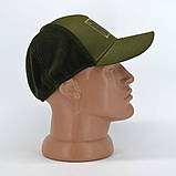 Класична зимова тактична комбінована бейсболка в камуфляжі олива з велкро і Тризубом, фото 5