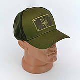 Класична зимова тактична комбінована бейсболка в камуфляжі олива з велкро і Тризубом, фото 8