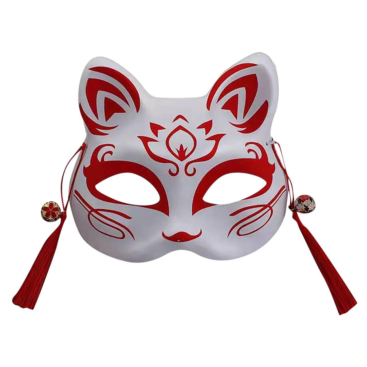 Маска Кіцуне Японської Лиси Kitsune червона MS-1672 18х17 см Червоний (KG-11940), фото 1