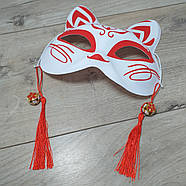 Маска Кіцуне Японської Лиси Kitsune червона MS-1672 18х17 см Червоний (KG-11940), фото 2