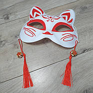 Маска Кіцуне Японської Лиси Kitsune червона MS-1672 18х17 см Червоний (KG-11940), фото 3
