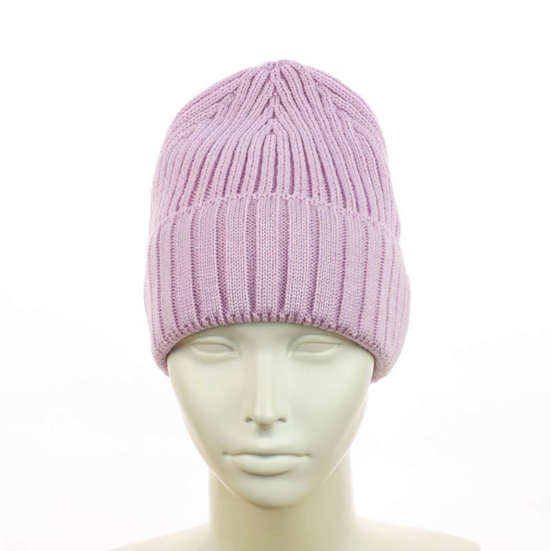 Зимняя шапка-біні "Катрін" світло-бузковий