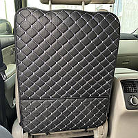 Накидка на сидіння авто від ніг дитини позаду переднього сидіння з кишенею з перфорованої екошкіри Чорна