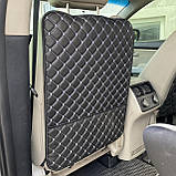 Накидка на спинку сидіння автомобіля захист від брудних ніжок з кишенею з перфорованої Екошкіри Чорна, фото 4