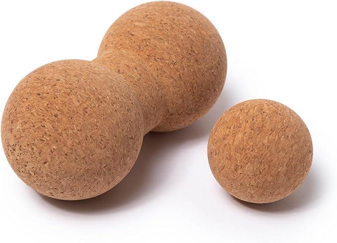 М'ячі масажні пробкові Cork Massage Set 16х8 см і 7 ​​см для самомасажу спини, йоги (FI-1113-FI-1115)