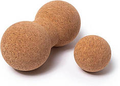 М'ячі масажні пробкові Cork Massage Set 16х8 см і 7 ​​см для самомасажу спини, йоги (FI-1113-FI-1115)