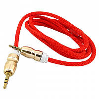 Кабель AUX 3.5 mm Walker A720 Кутовий Lux Red