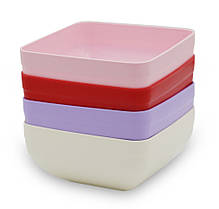 Миска Zambak Plastik Пластмасова Квадратна Рожева 2.5 л 84602