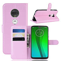Чохол-книжка Litchie Wallet для Motorola Moto G7 Світло-рожевий
