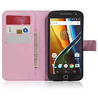 Чохол-книжка Litchie Wallet для Motorola Moto G4 XT1622 / Moto G4 Plus XT1642 Світло-рожевий