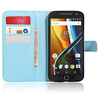 Чохол-книжка Litchie Wallet для Motorola Moto G4 XT1622 / Moto G4 Plus XT1642 Блакитний