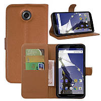 Чохол-книжка Litchie Wallet для Motorola Nexus 6 XT1103 Коричневий