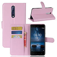 Чохол-книжка Litchie Wallet для Nokia 8 Світло-рожевий