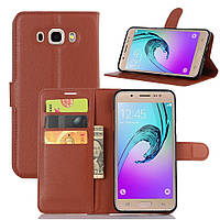 Чохол-книжка Litchie Wallet для Samsung Galaxy J7 2016 (J710) Коричневий