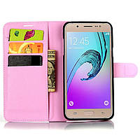 Чохол-книжка Litchie Wallet для Samsung Galaxy J7 2016 (J710) Світло-рожевий