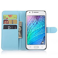 Чохол-книжка Litchie Wallet для Samsung J700 Galaxy J7 Блакитний