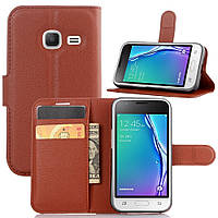 Чохол-книжка Litchie Wallet для Samsung J105 Galaxy J1 Mini Коричневий