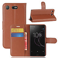 Чохол-книжка Litchie Wallet для Sony Xperia XZ1 Compact Коричневий