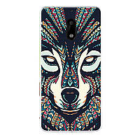 Чехол с рисунком Printed Silicone для Nokia 6 Волк