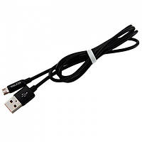 Дата кабель micro USB to USB Walker C725 Black