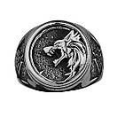 Кільце печатка перстень чоловіче сталеве VIKING WOLF 19 з медичної нержавіючої сталі з Вовком, фото 3