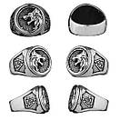 Кільце печатка перстень чоловіче сталеве VIKING WOLF 19 з медичної нержавіючої сталі з Вовком, фото 6