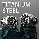 Кільце печатка перстень чоловіче сталеве VIKING WOLF 19 з медичної нержавіючої сталі з Вовком, фото 5