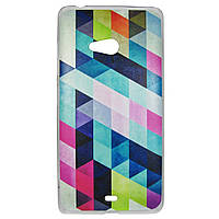 Чохол з малюнком Printed Plastic для Microsoft Lumia 540 Кристали
