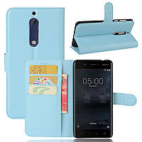 Чохол-книжка Litchie Wallet для Nokia 5 Блакитний