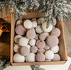 Набір новорічних куль Slipo Оксамит Бежевий 40 одиниць (Бархат беж)