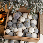 Набір новорічних кульок Slipo Оксамит Сірий 40 одиниць (Бархат сірий)