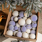 Набір новорічних куль Slipo Оксамит Фіолетовий 40 одиниць (Бархат фіолет.)